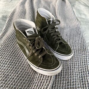 Vans Women's Dark Green High-Top Sneakers